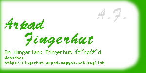 arpad fingerhut business card